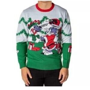 Tom & Jerry Christmas Sweater Mens Small pullover, print , funny unisex Holiday